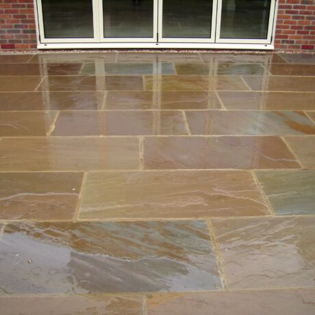 900 x 600 mm Raj Blend Paving Stones - Autumn Brown Riven Indian ...