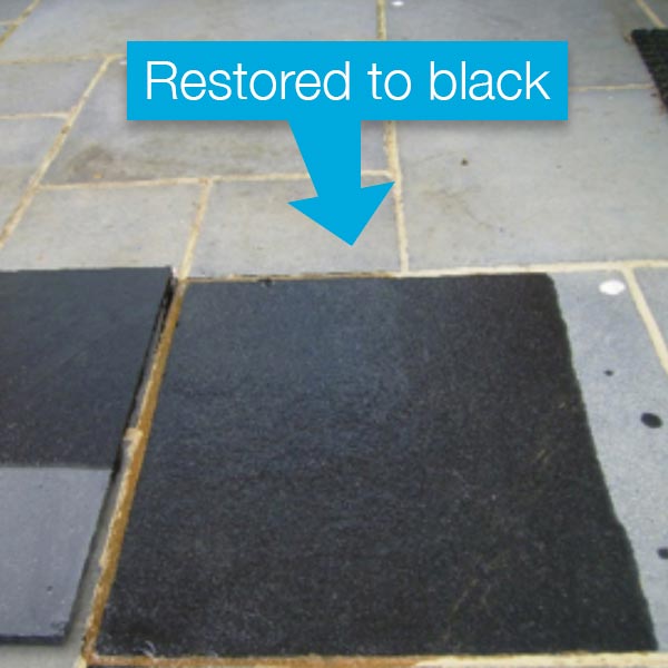 Black limestone restored to black.