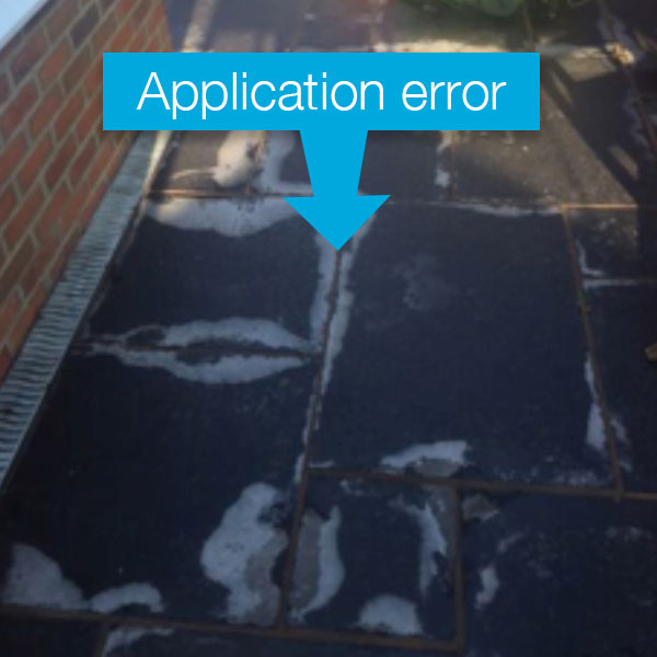 Issues arising from error when applying paving sealers