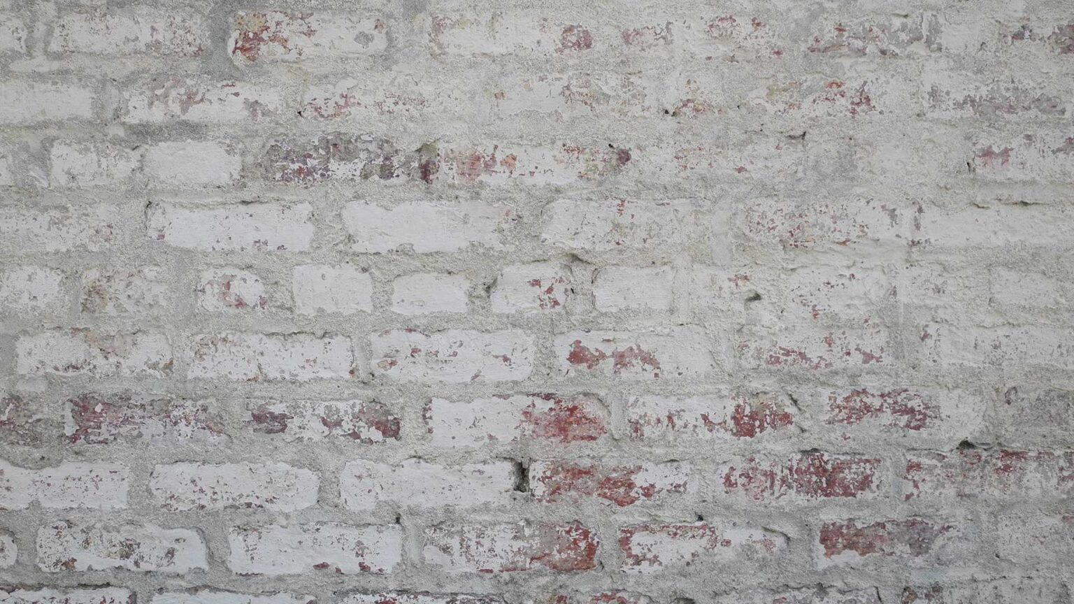 Flaky and distress whitewashed red brick walls. Great for shabby chic and Americana styles.